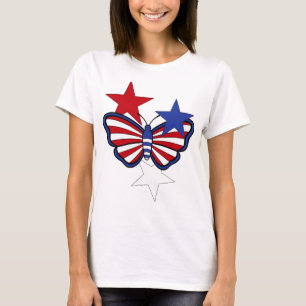 Independant Red, White, Blue Graphical Butterfly T-Shirt
