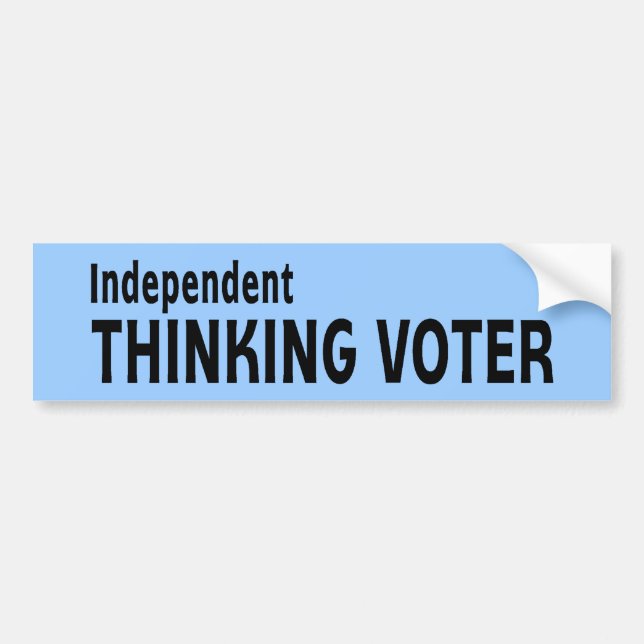Independant Thinking Voter Bumper Sticker (Front)