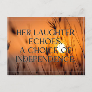 Independant Woman's Day Design: Her Laughter Echoe Postcard