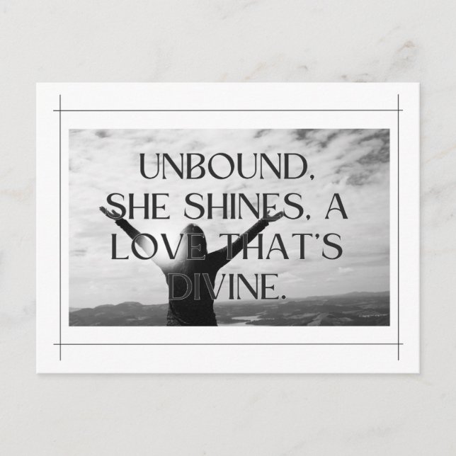 Independant Woman's Day Design: Unbound & Divine Postcard (Front)