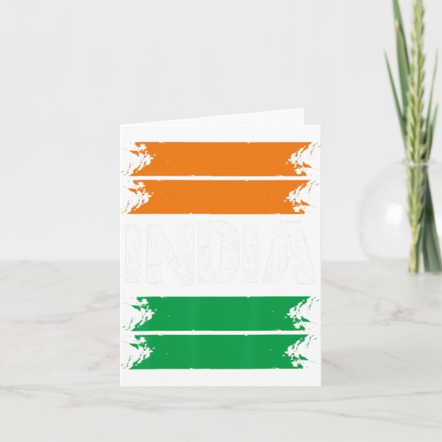 Independence Day 15 August 1947 Indian Flag Patrio Card (Front)