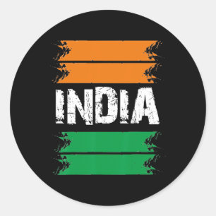 Independence Day 15 August 1947 Indian Flag Patrio Classic Round Sticker