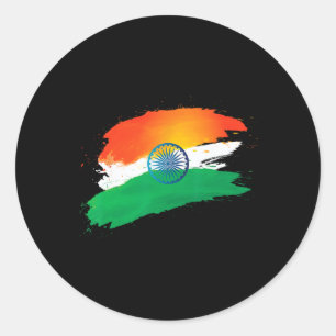 Independence Day 15 August Indian Flag Patriotic Classic Round Sticker