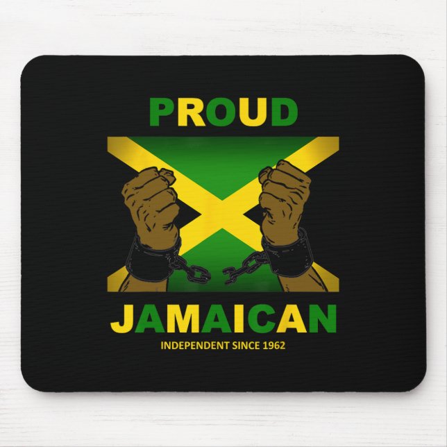 Independence Day 2024 - Proud Jamaican  Mouse Mat (Front)