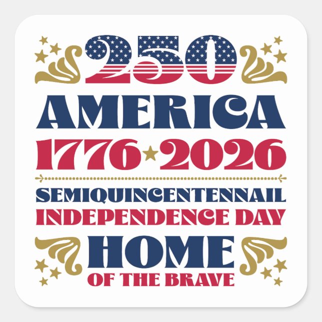 Independence Day 250 America Anniversary Sticker (Front)