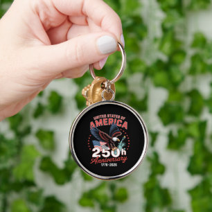 Independence Day 250th Anniversary USA Patriotic  Key Ring