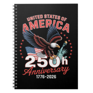 Independence Day 250th Anniversary USA Patriotic Notebook