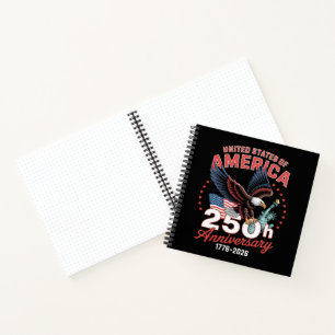 Independence Day 250th Anniversary USA Patriotic Notebook