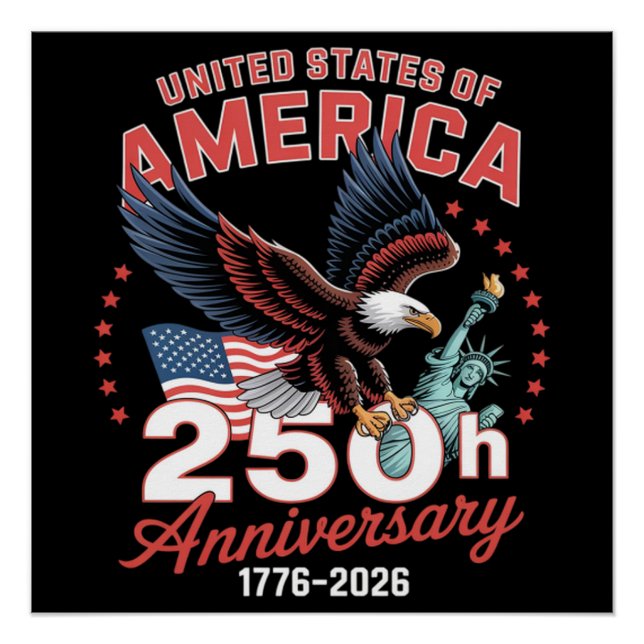 Independence Day 250th Anniversary USA Patriotic Poster (Front)