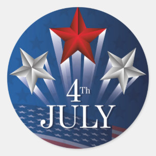 Independence Day 4th of July Classic Round Sticker
