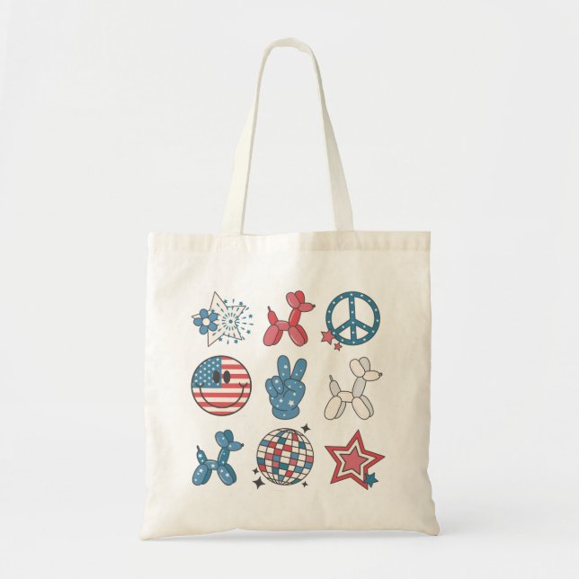 Independence Day 4th Of July Groovy Tote Bag (Front)