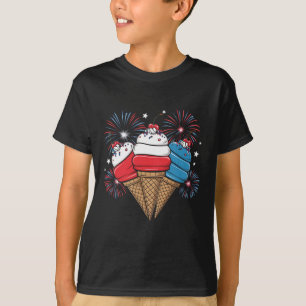 Independence Day 4th Of July Ice Cream Women Men K T-Shirt