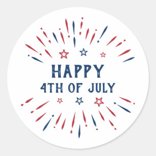 Independence Day 4th Of July Patriotic American Classic Round Sticker