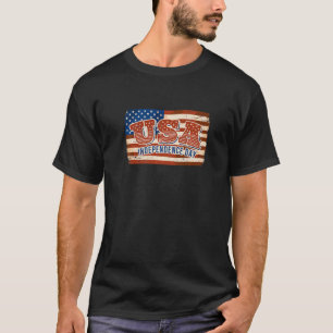 Independence Day 4th Of July Usa Flag Distressed V T-Shirt