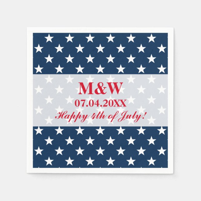 Independence Day 4th of July wedding party napkins (Front)