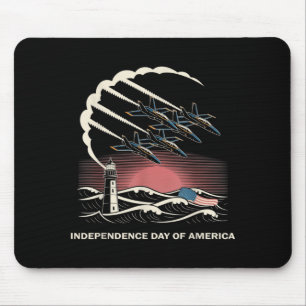 Independence Day Airshow Planes Patriotic Usa Mouse Mat