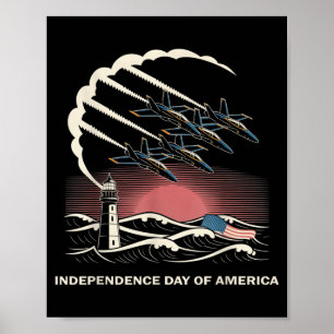 Independence Day Airshow Planes Patriotic Usa Poster