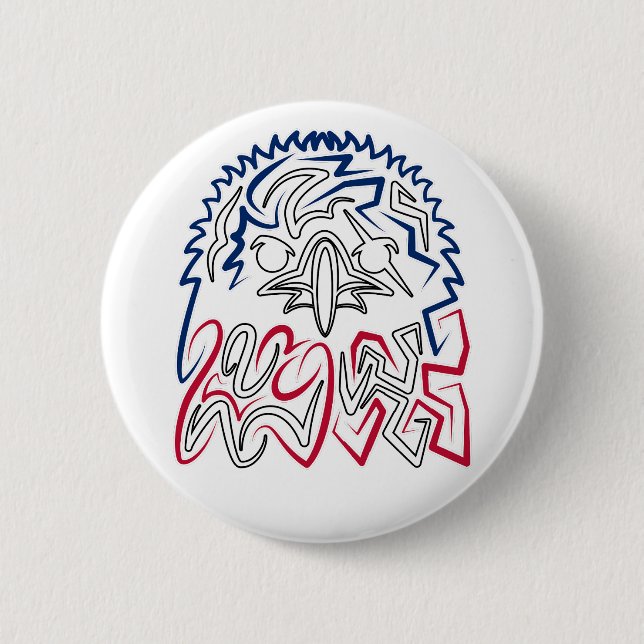 Independence Day American Eagle 6 Cm Round Badge (Front)