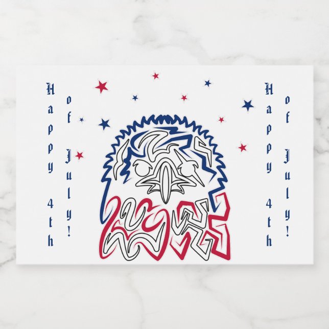 Independence Day American Eagle Liquor Bottle Label (Single Label)