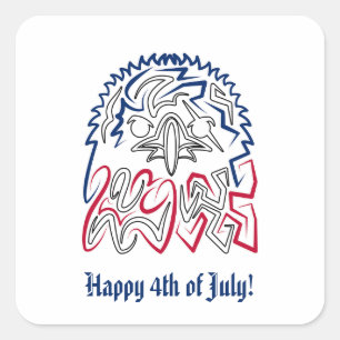 Independence Day American Eagle Square Sticker