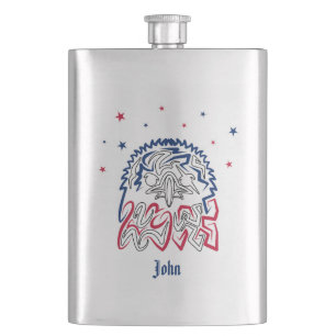 Independence Day American Eagle Stars Hip Flask