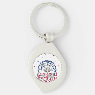 Independence Day American Eagle Stars Key Ring