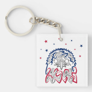 Independence Day American Eagle Stars Key Ring