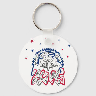 Independence Day American Eagle Stars Key Ring