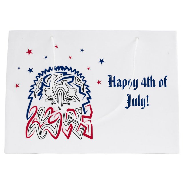 Independence Day American Eagle Stars Large Gift Bag (Front)