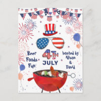 Independence Day American Flag Fireworks BBQ Party