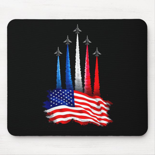 Independence Day American Flag Jet Planes 4th Of J Mouse Mat (Front)
