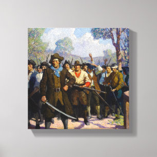 Independence Day, At Concord Bridge by N.C. Wyeth Canvas Print