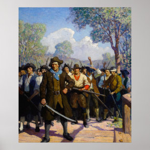 Independence Day, At Concord Bridge by N.C. Wyeth Poster