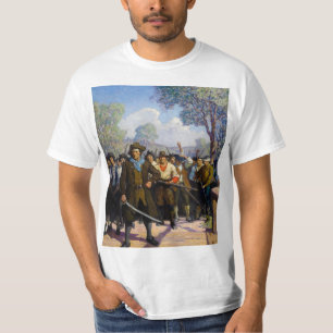 Independence Day, At Concord Bridge by N.C. Wyeth T-Shirt