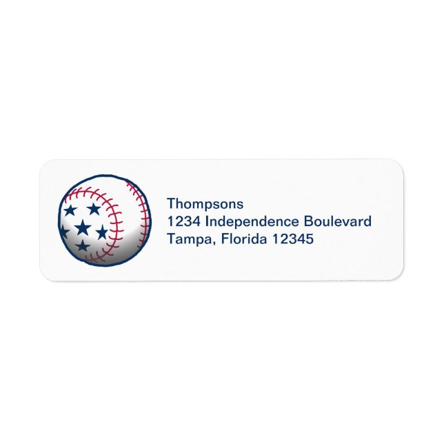 Independence Day Baseball Return Address (Front)