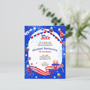 Independence Day Bash: Kid's Birthday Celebration Invitation