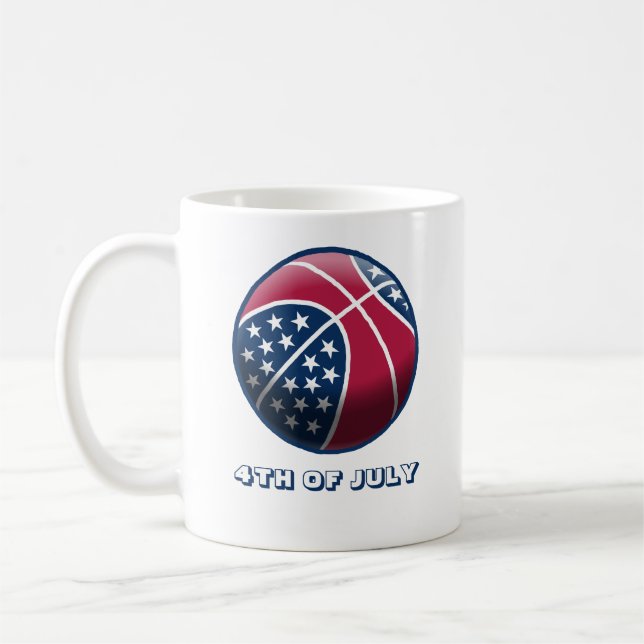 Independence Day Basketball Coffee Mug (Left)