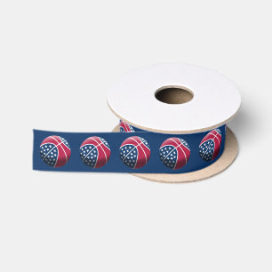 Independence Day Basketball Satin Ribbon