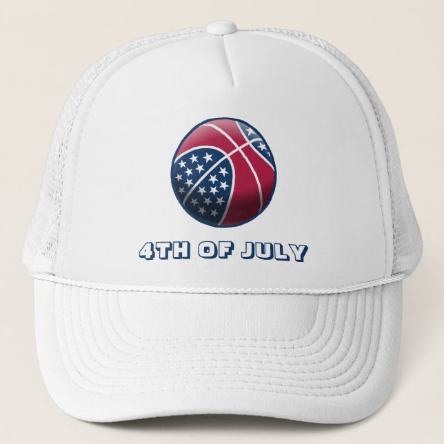 Independence Day Basketball Trucker Hat (Front)