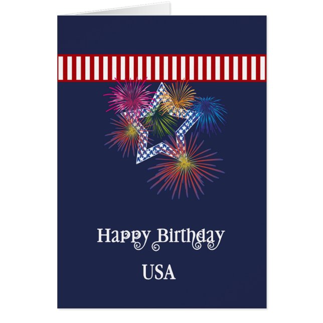 Independence Day Birthday USA Card (Front)