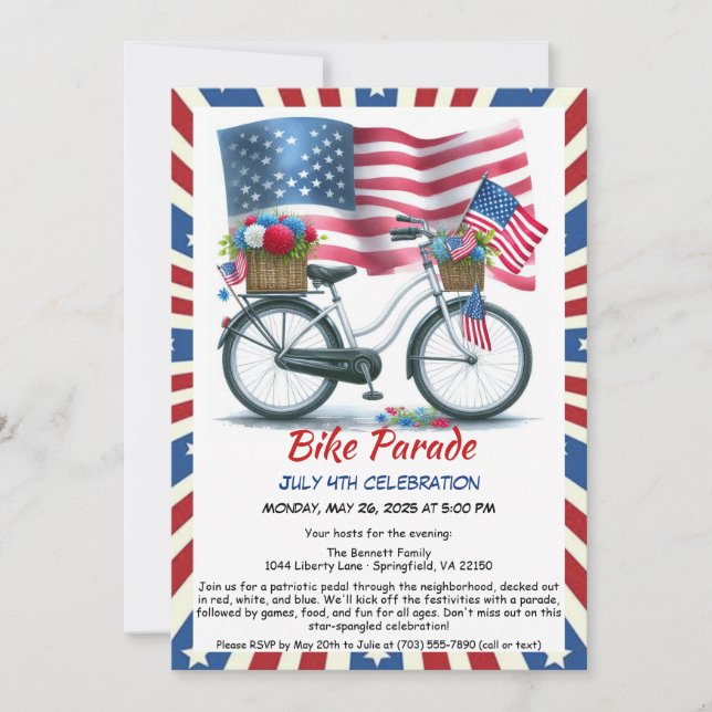 Independence Day Block Parade Invitation (Front)