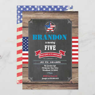 Independence Day boy birthday party (any age) kid Invitation