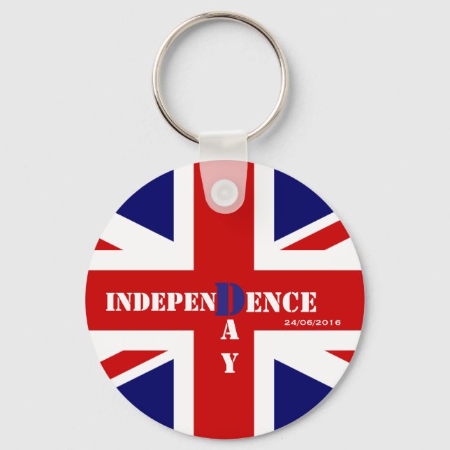 Independence Day Brexit Custom Date 26/06/2016 Key Ring (Front)