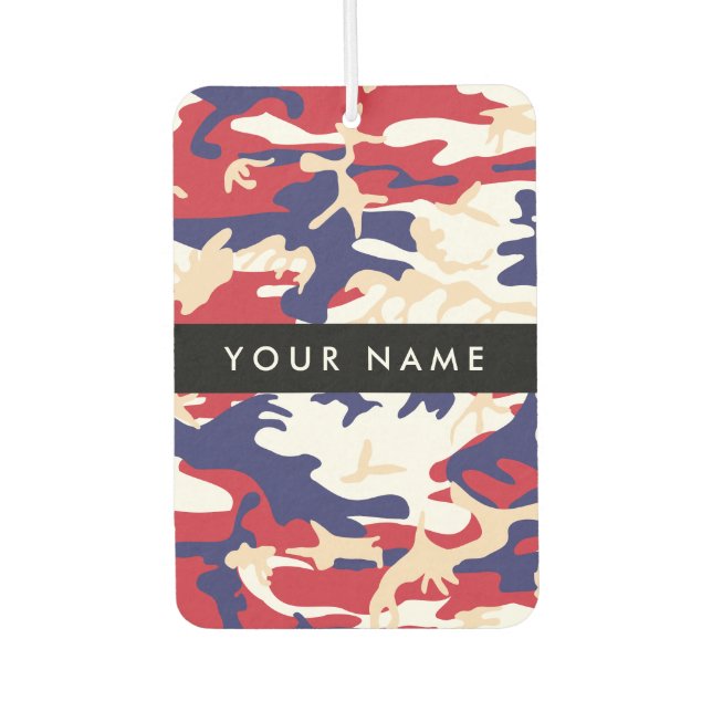 Independence day Camouflage Your name Personalise Car Air Freshener (Front)