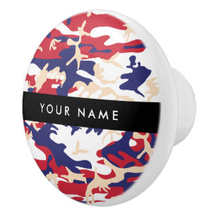 Independence day Camouflage Your name Personalise Ceramic Knob