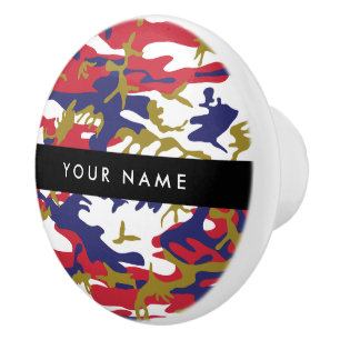 Independence day Camouflage Your name Personalise Ceramic Knob