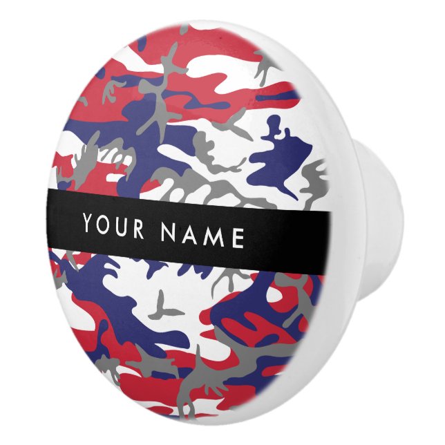 Independence day Camouflage Your name Personalise Ceramic Knob (Right)