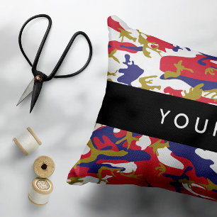 Independence day Camouflage Your name Personalise Decorative Cushion