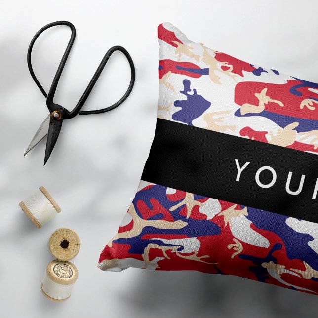 Independence day Camouflage Your name Personalise Decorative Cushion (Creator Uploaded)