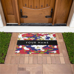 Independence day Camouflage Your name Personalise Doormat